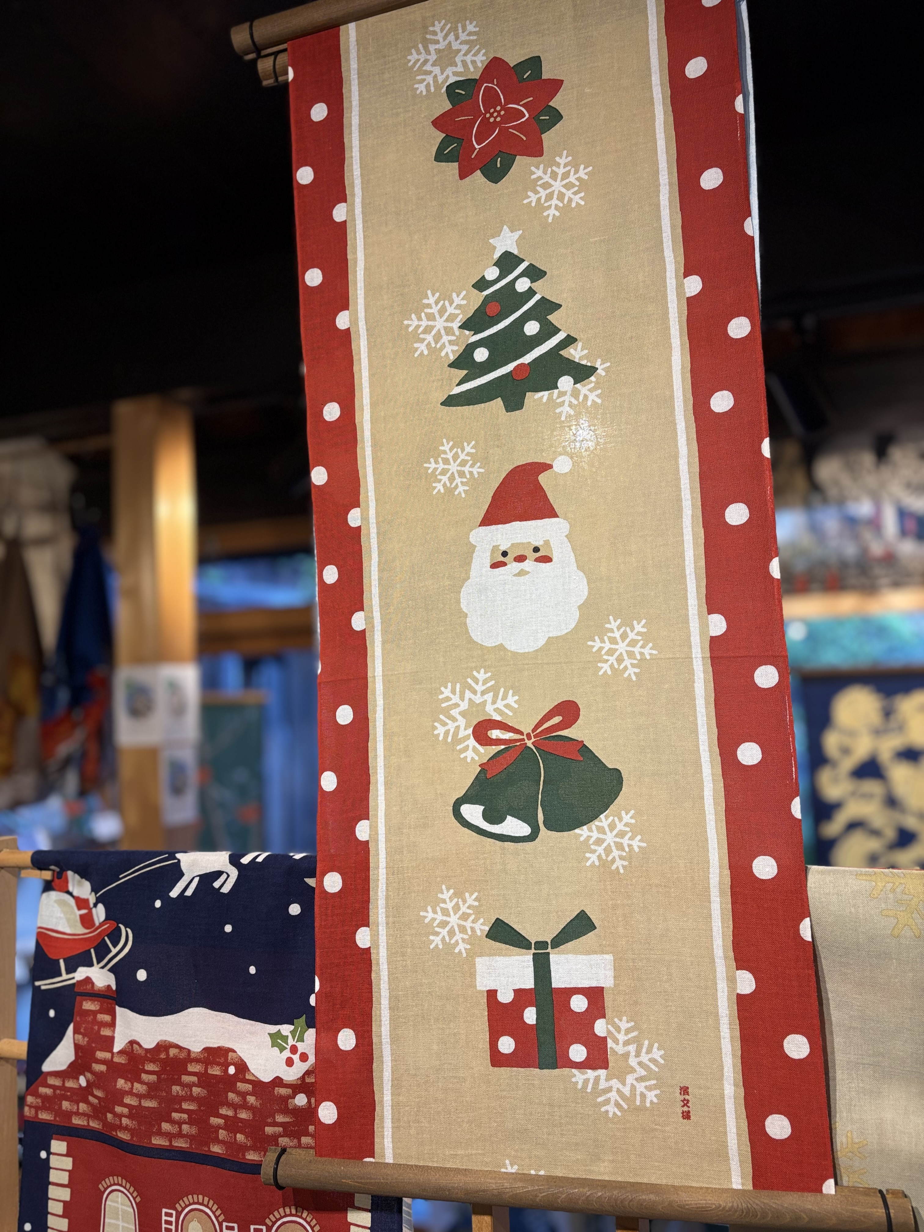 絵手ぬぐい「ほのぼのクリスマス」