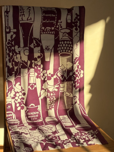 手ぬぐい「わいんわいん」ルビー色