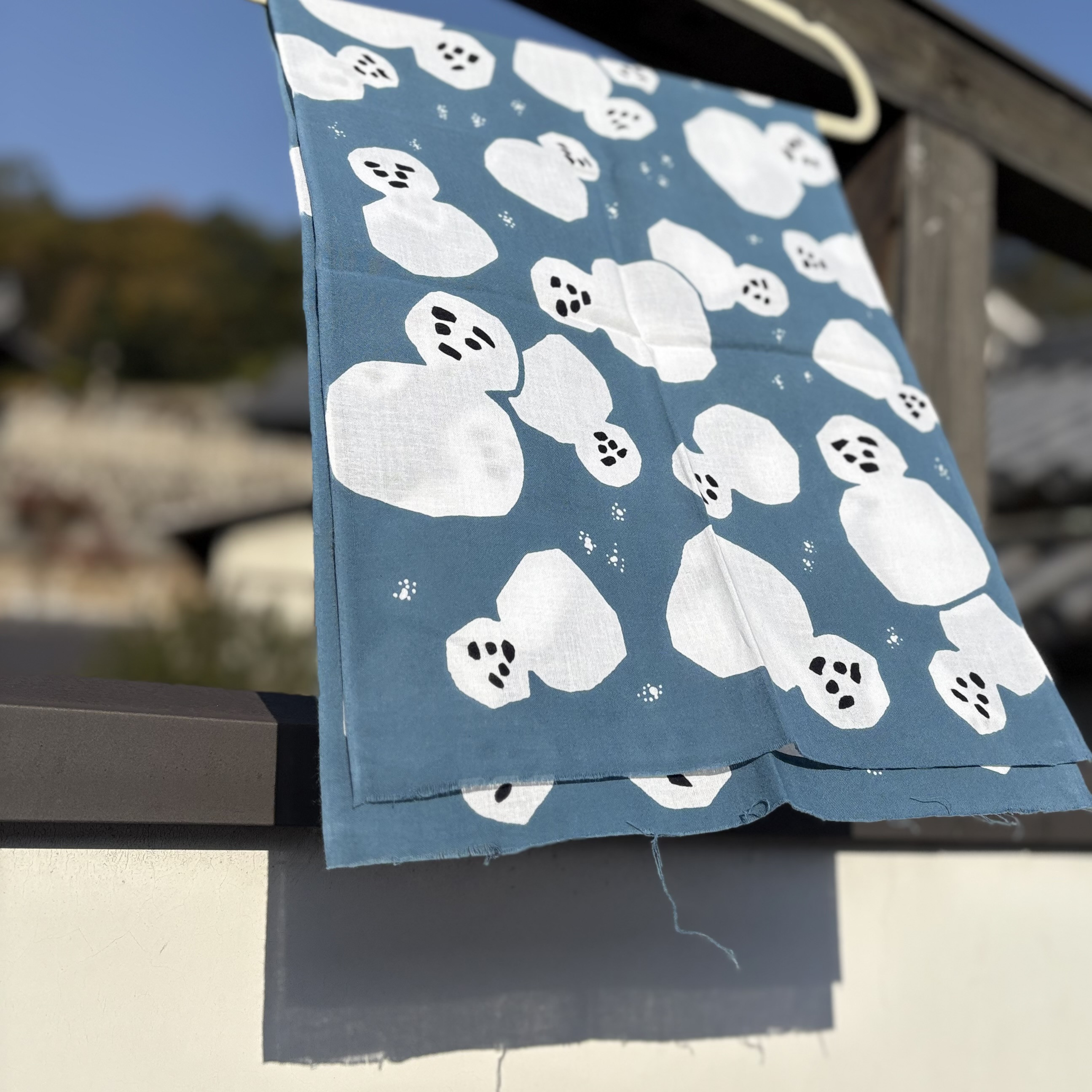 手ぬぐい「雪だるま」