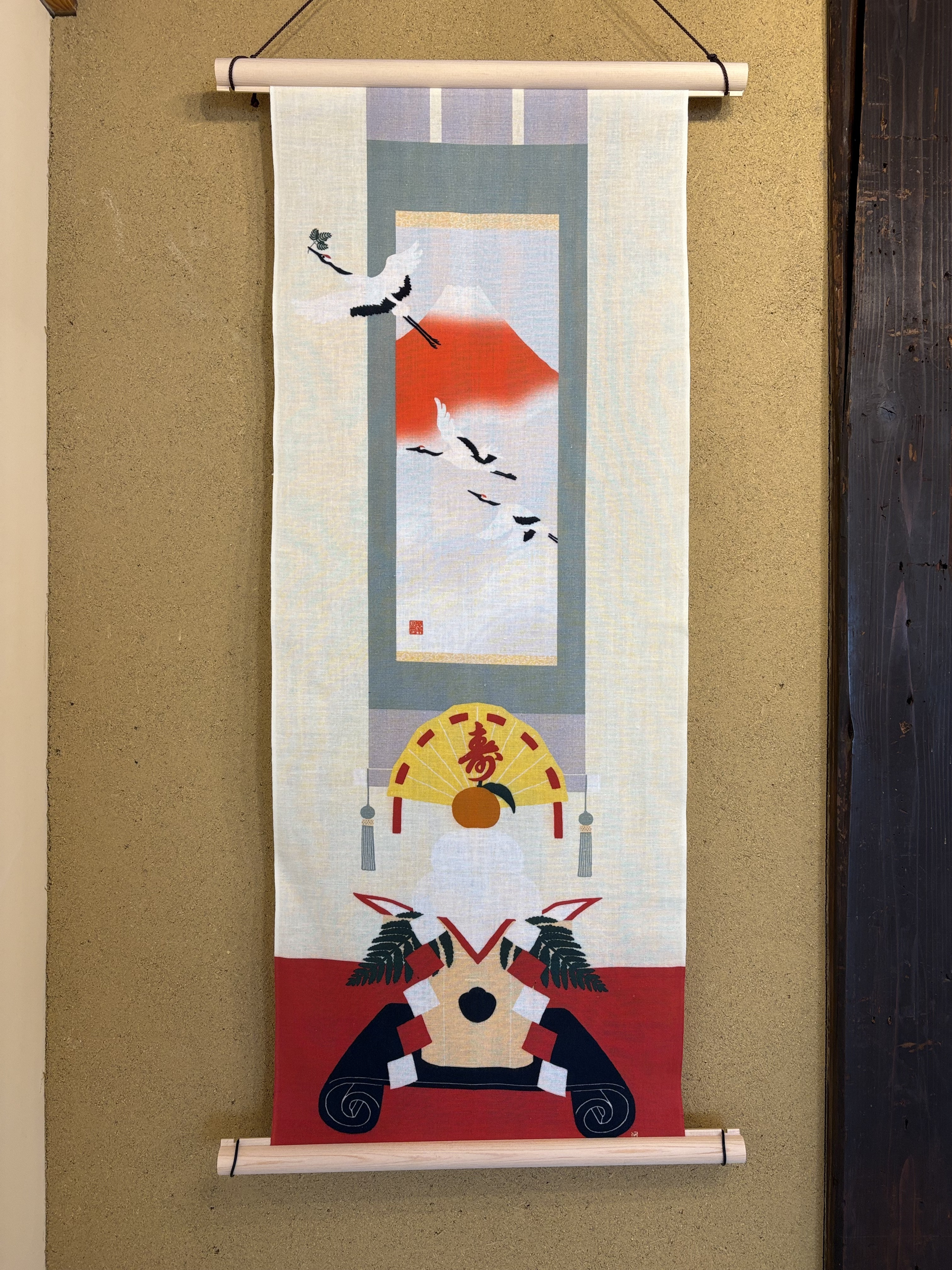 絵手ぬぐい「床の間飾り」