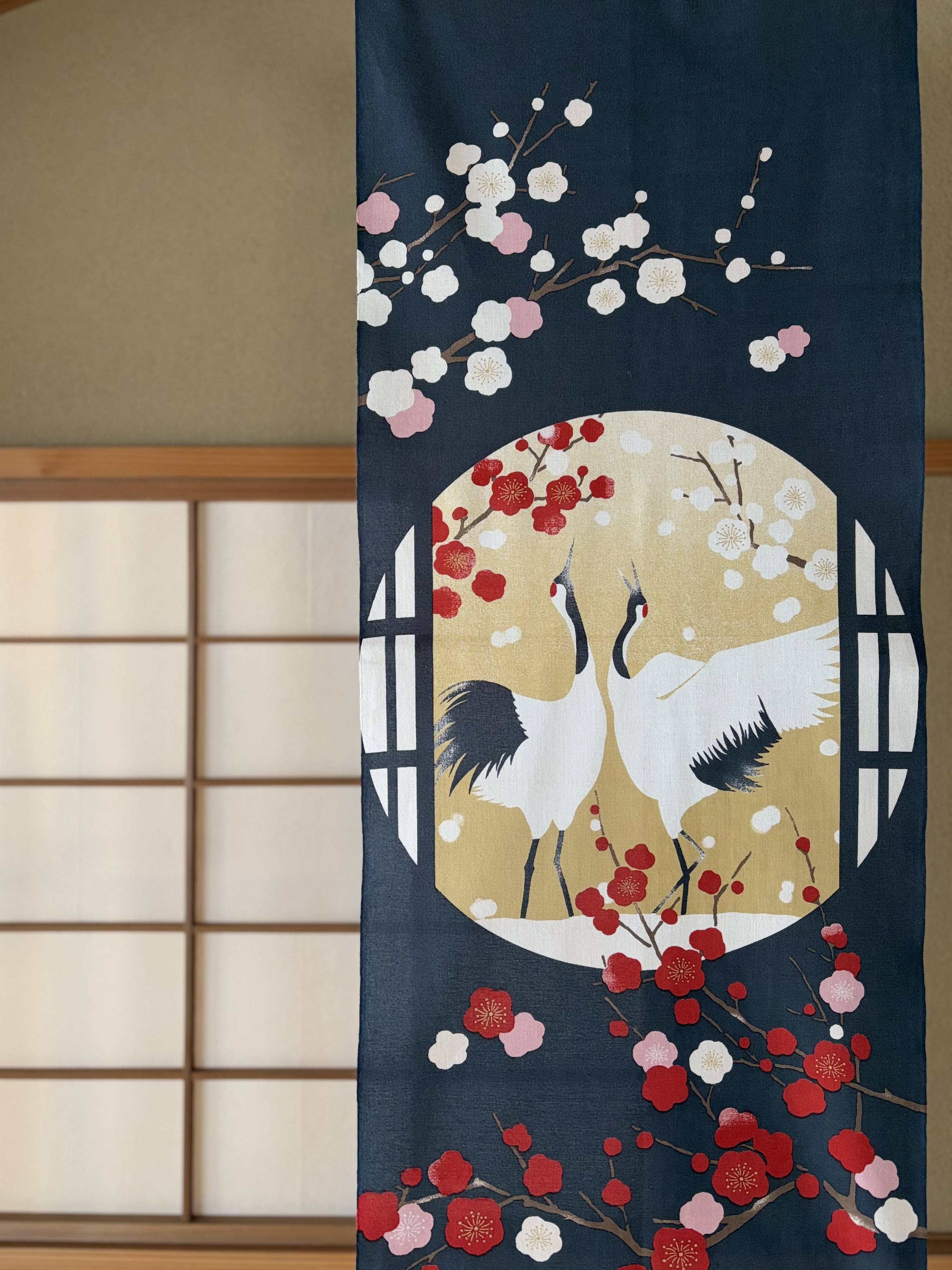 絵手ぬぐい「鶴の舞」