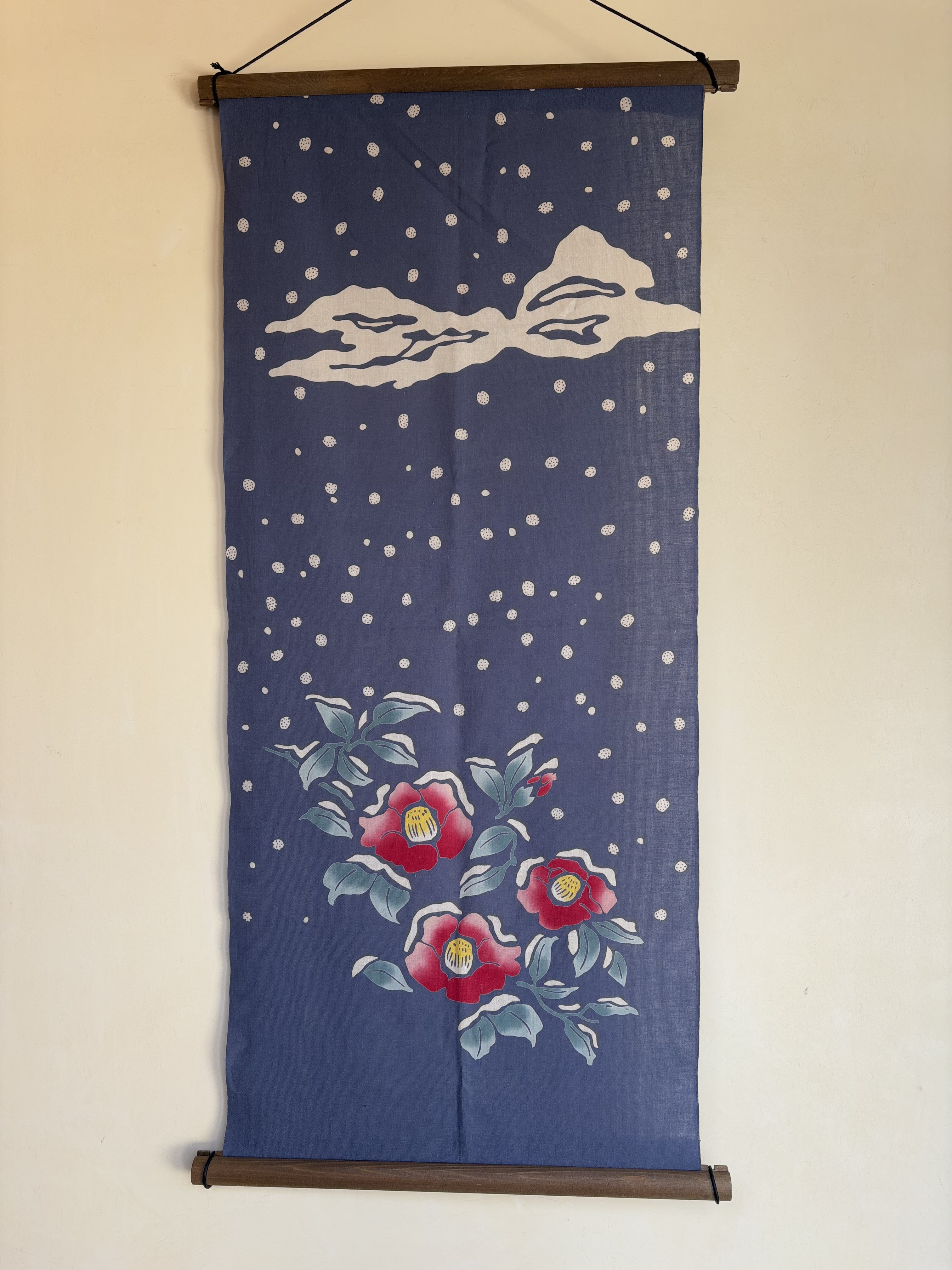 手ぬぐい「雪割椿」
