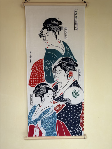 手ぬぐい「彩り浮世　寛政三美人」