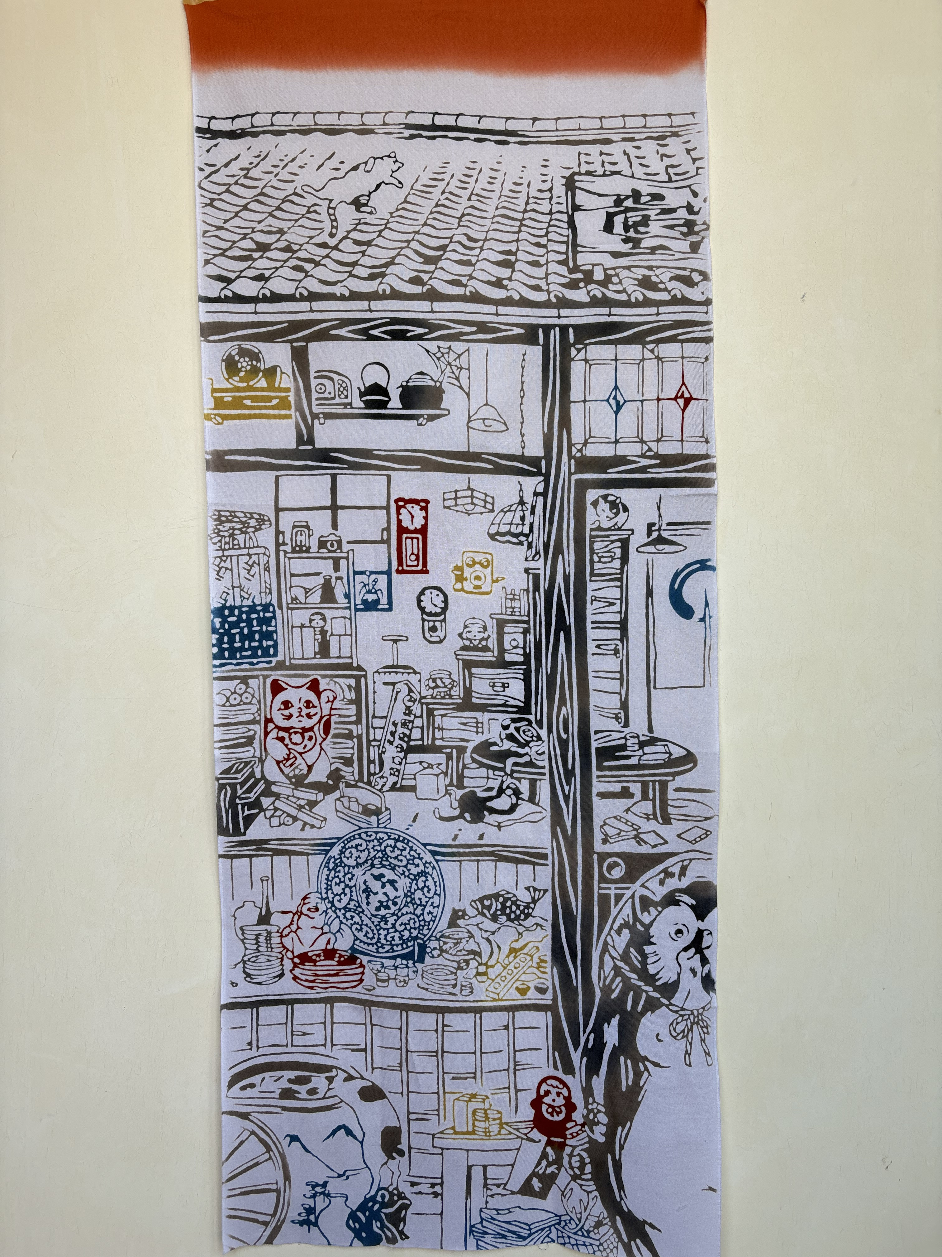 手ぬぐい「骨董屋」
