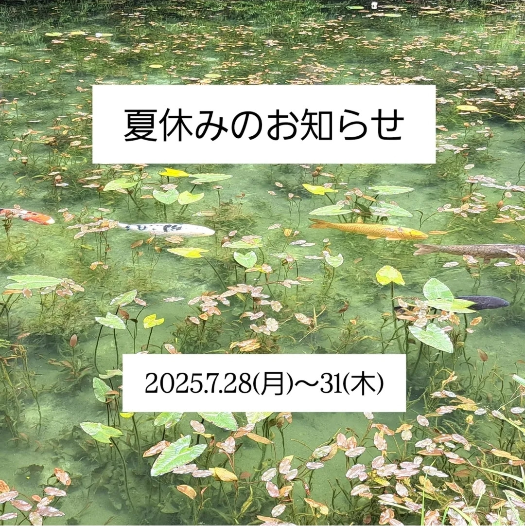 夏休みのお知らせ☀️