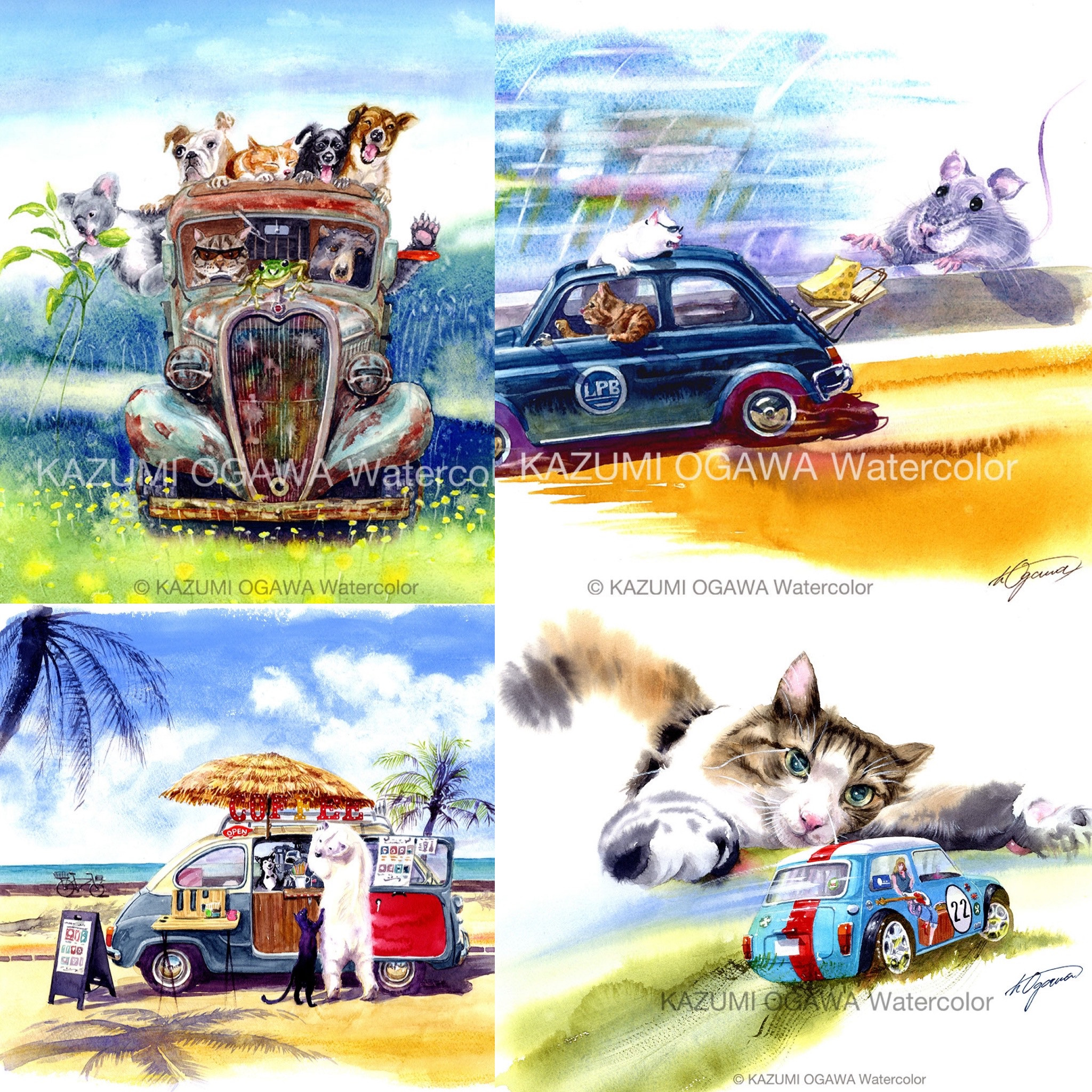 Kazumi 版画作品 2025年 ☆【animal ＆ wheel】小川和巳作品展 Kazumi Ogawa Exhibition