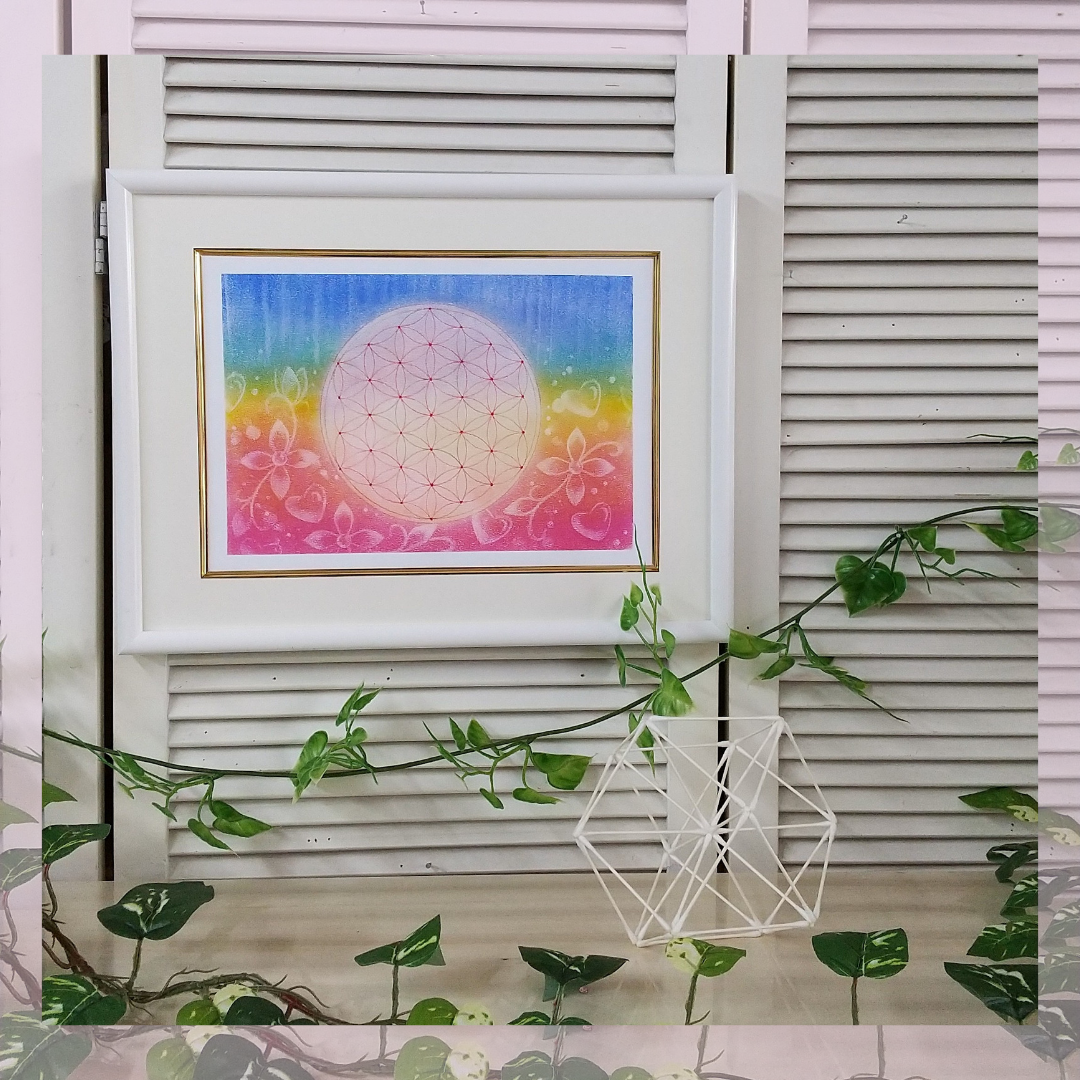 神聖幾何学 vesica piscis パステルアート 神聖幾何学 vesica piscis パステルアート