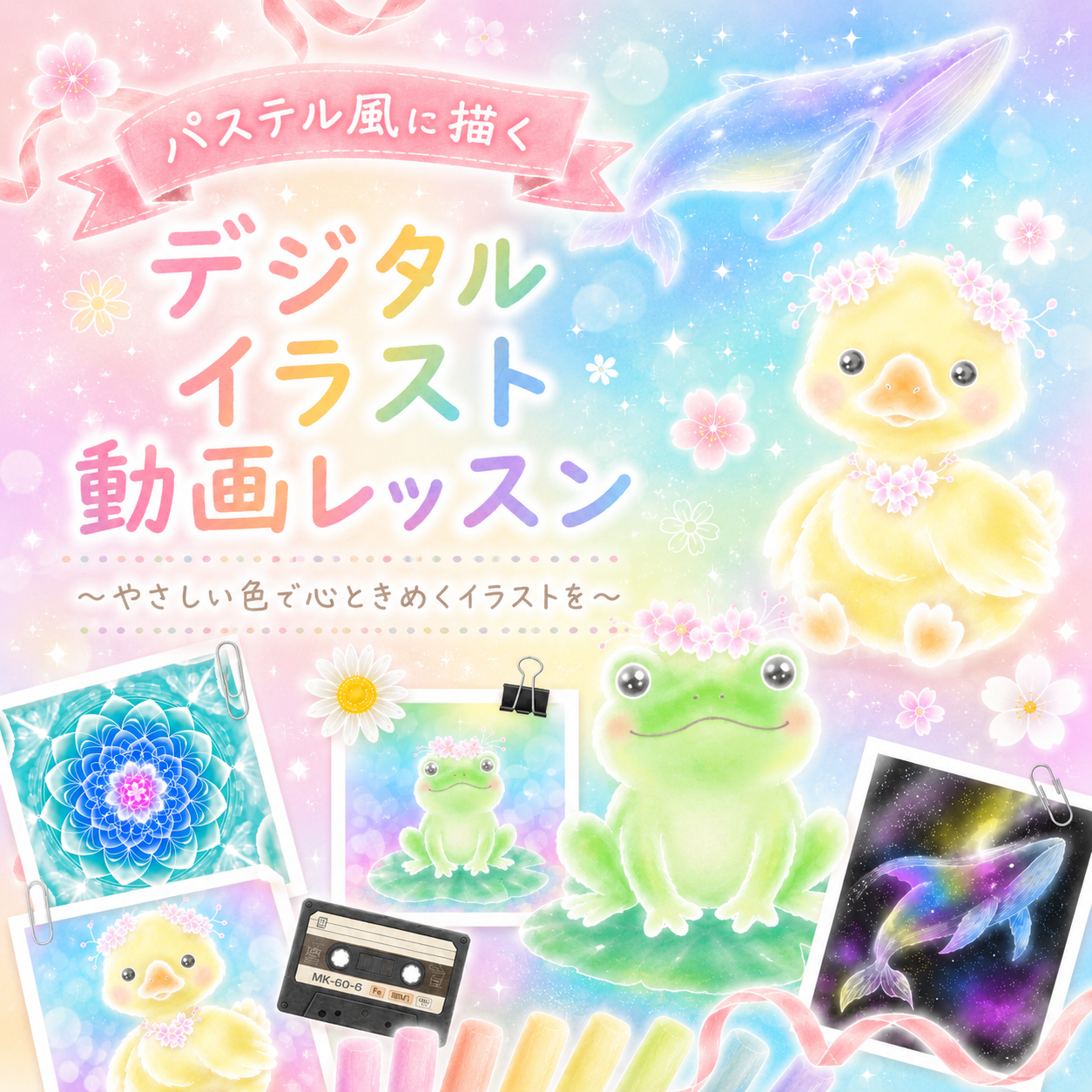 【新開講】パステル風デジタルイラストレッスン完成！＆YouTubeメンバーシップ新レベル追加のお知らせ✨