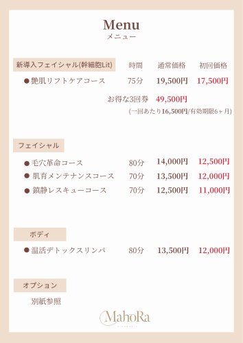 白　茶色　ベージュ　美容　サロン　メニュー表.png