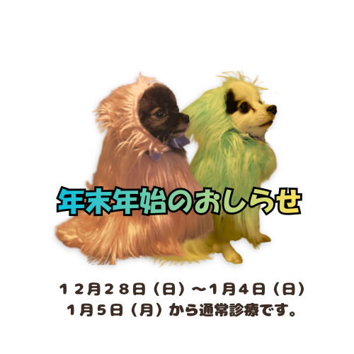 2025-26年末年始のおしらせ