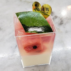 スイカの杏仁豆腐