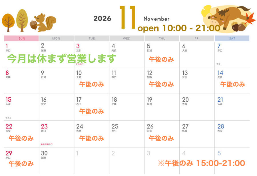 11月スケジュール