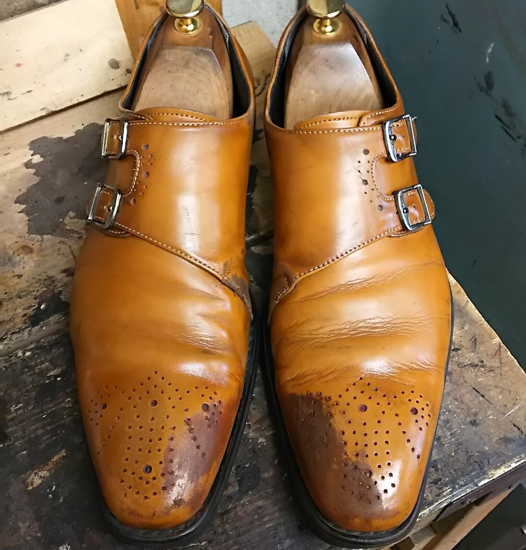 紳士靴の傷補修