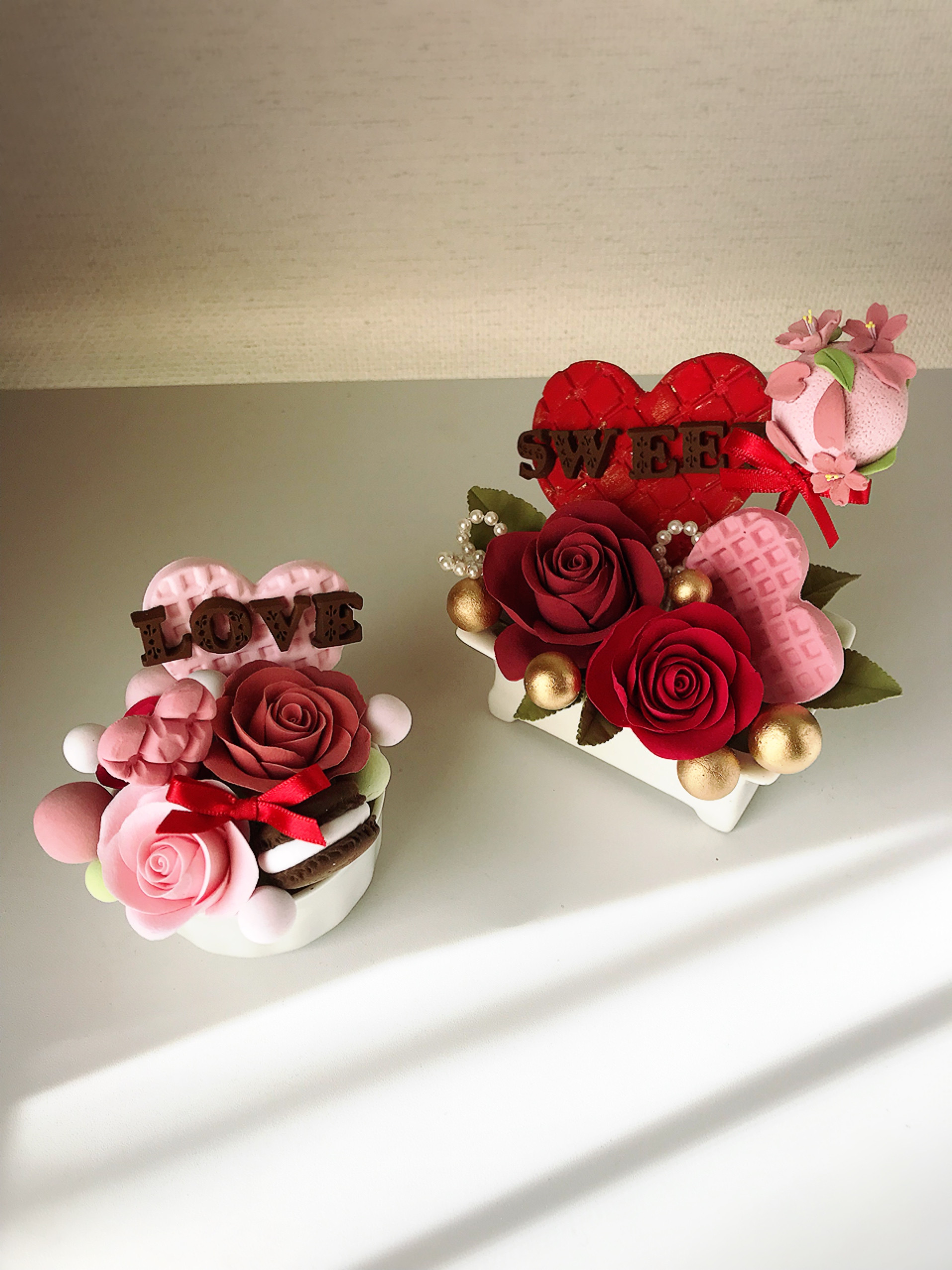 体験レッスン バレンタインハートアレンジ Carinaclay Candle 千葉deco