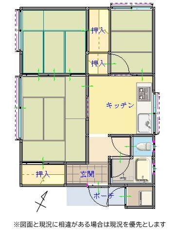 エノタケ荘A号間取り