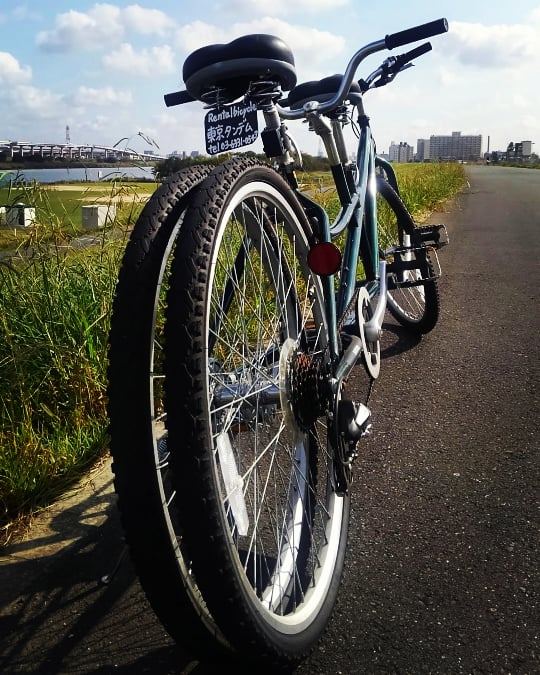 タンデム自転車と隅田川サイクリングロード