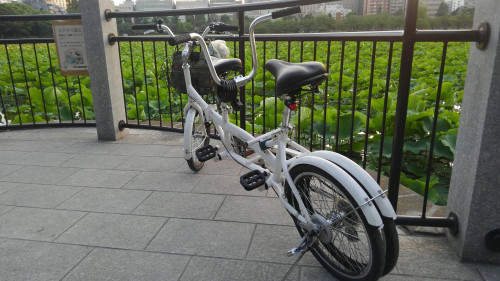 ３輪タンデム自転車で上野公園