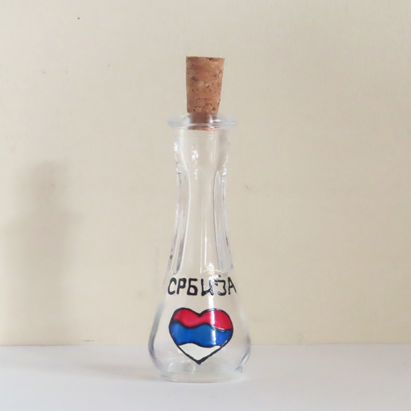 【再入荷のお知らせ】 セルビア製ラキヤ用グラス（Ｃｏｋａｎｊ・３色のハート）｜３０ｍｌ