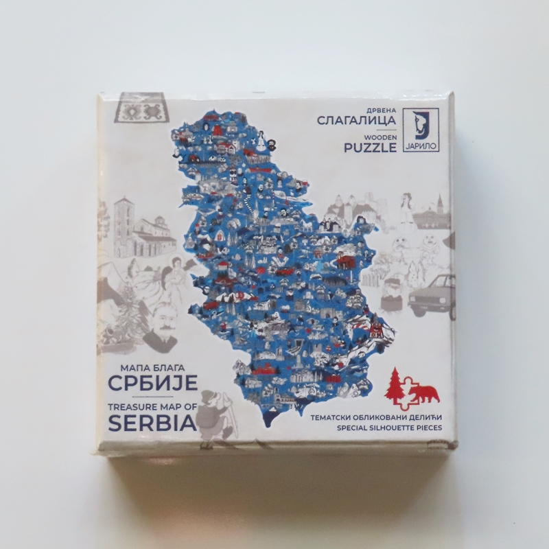 【online shop】新商品のお知らせ セルビア｜木製ジグソーパズル｜セルビアの宝の地図（Mapa blaga Srbije）｜１００ピース