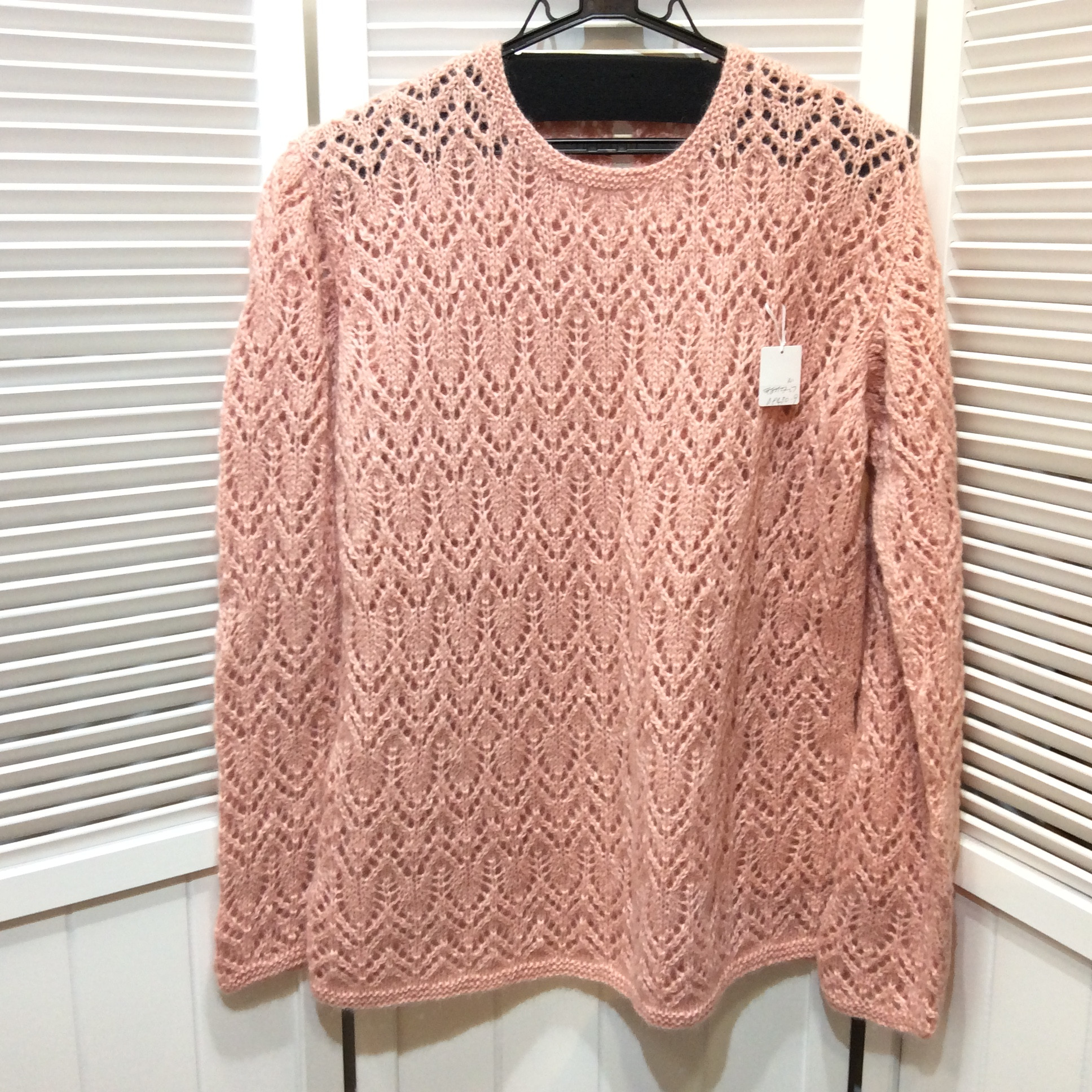 手編みセーター  フリーサイズ   ピンク