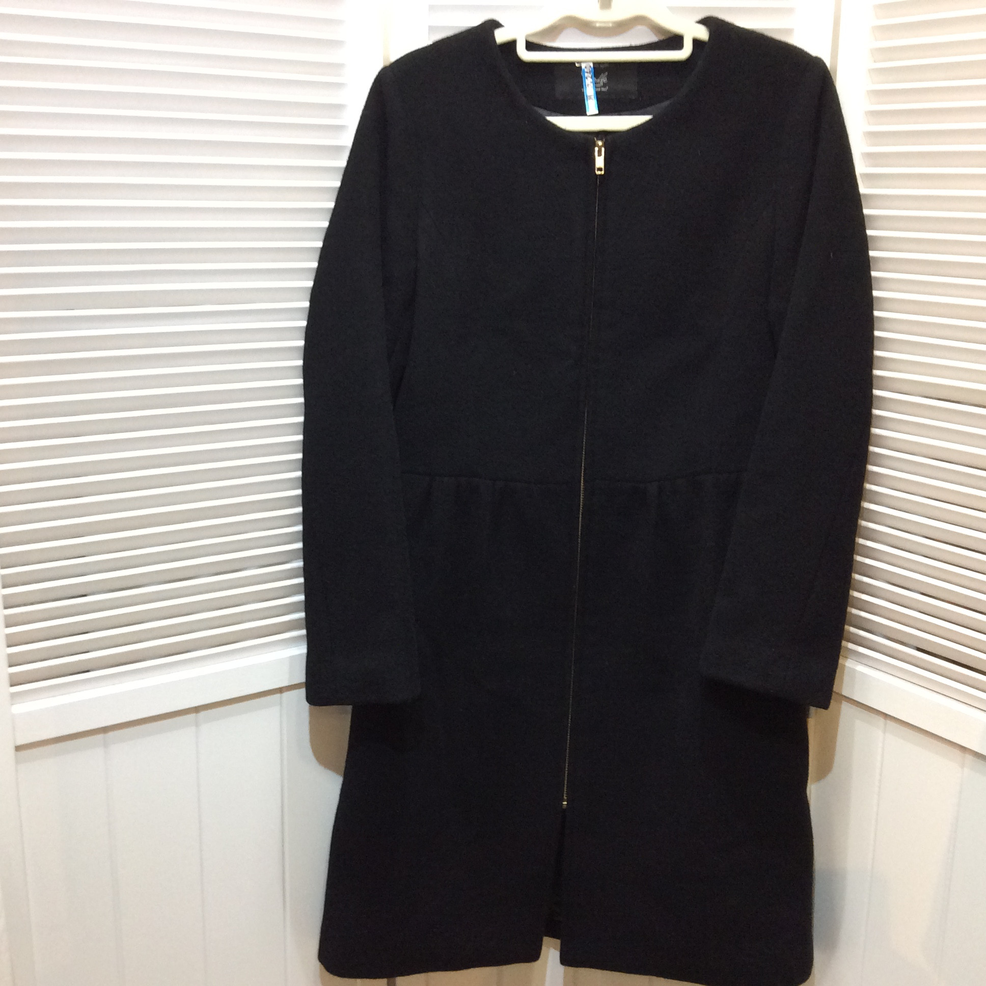 スピッツ＆スパン  ノーカラーコート  38  ブラック