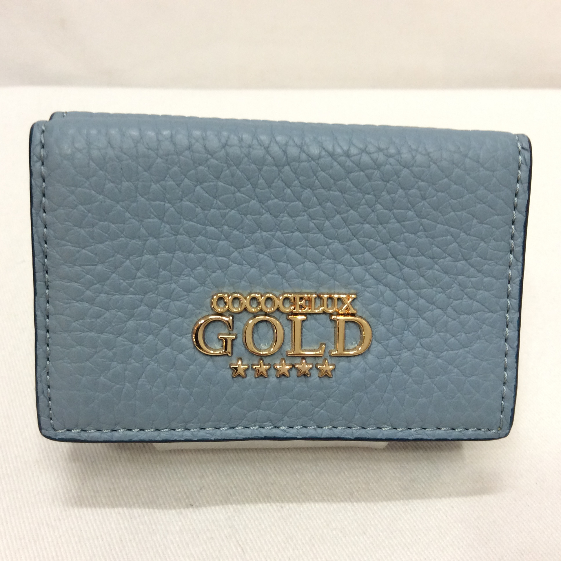 未使用☆COCOCELUX GOLD ココセリュックス ゴールド ヘラクレスシュリンクミニウォレット ブルージーン 箱付