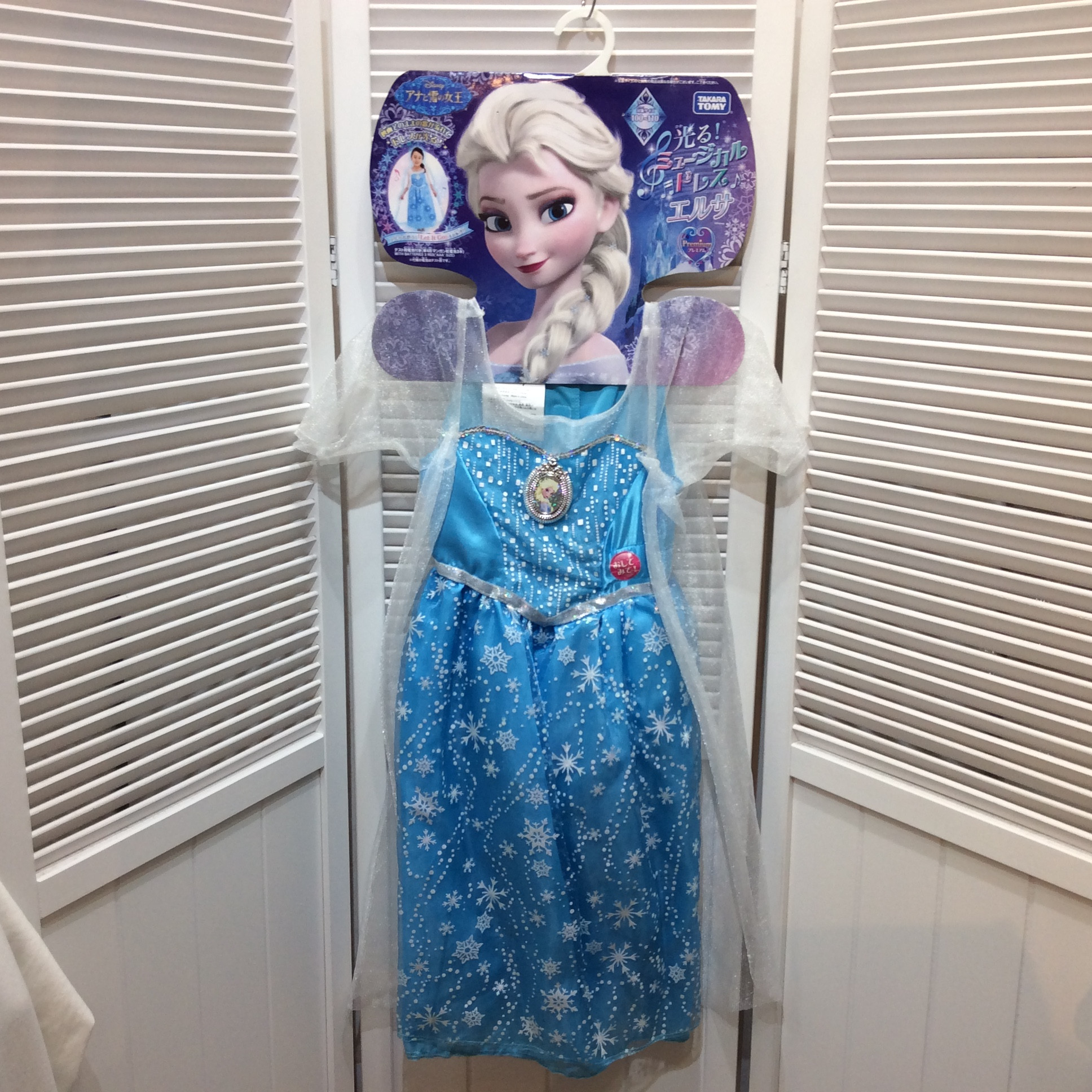 未使用 アナと雪の女王 光るミュージカルドレス エルサ 100~110cm