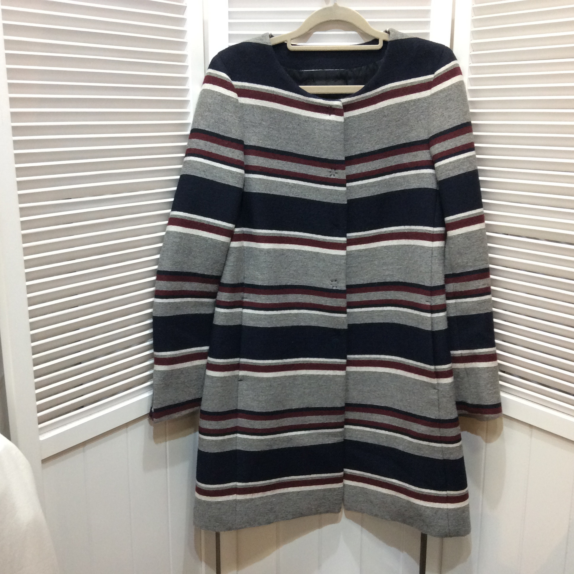 ICB ノーカラーコート  9号  美品  オンワード樫山