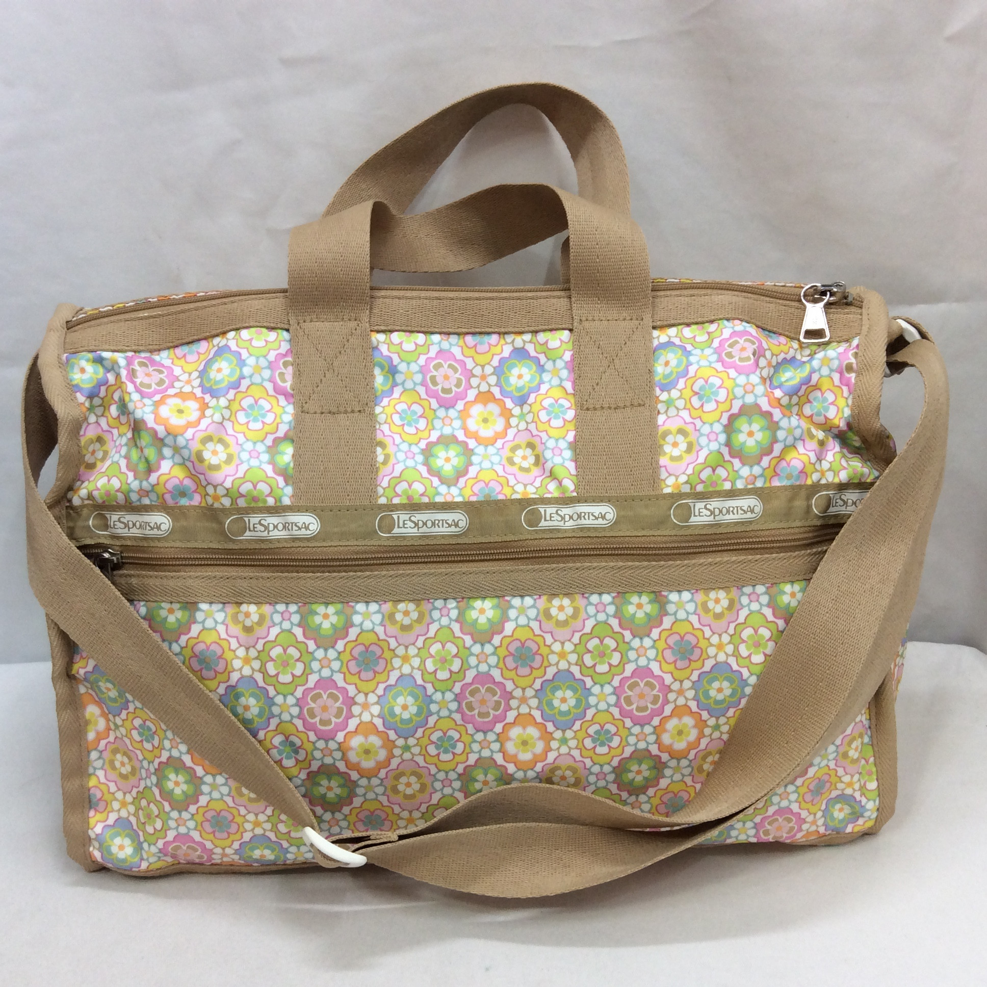 レスポートサック   ボストンバッグ ポーチ付き  花柄 美品