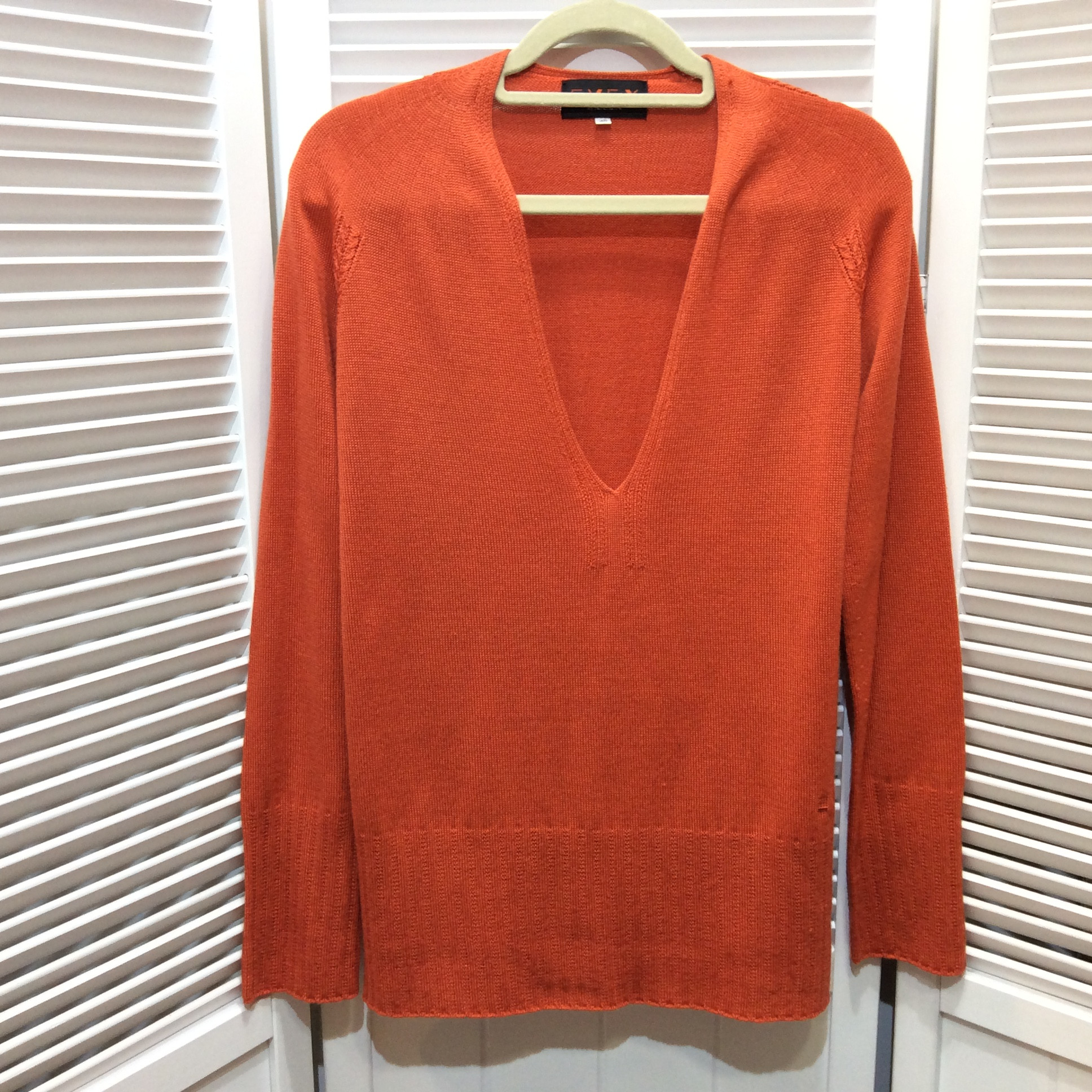 EVEX／クリツィア  Vネックセーター  40 オレンジ