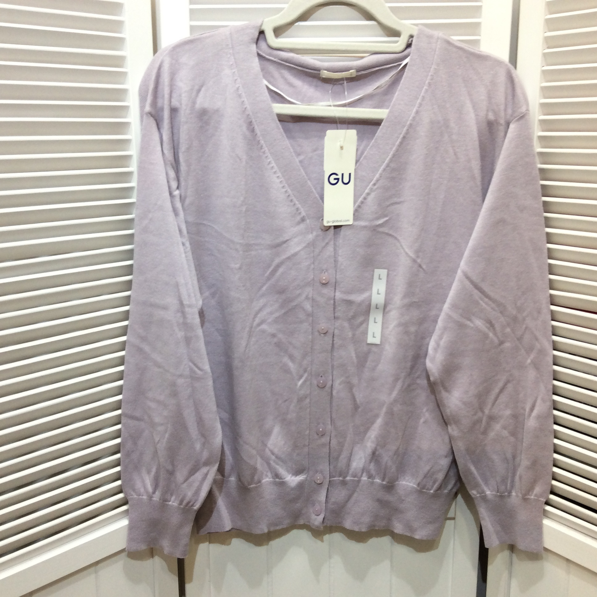 未使用 GU カーディガン UVカット  L  ラベンダー