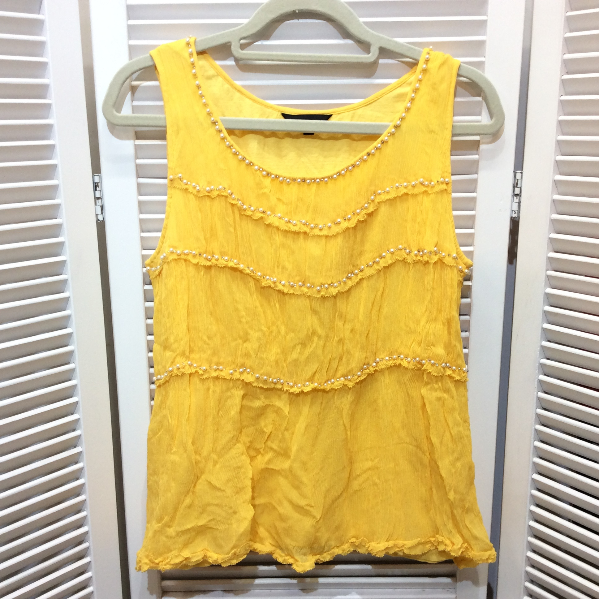 TO BE CHIC トゥービーシック レディース シルク ノースリーブ 40 イエロー パール