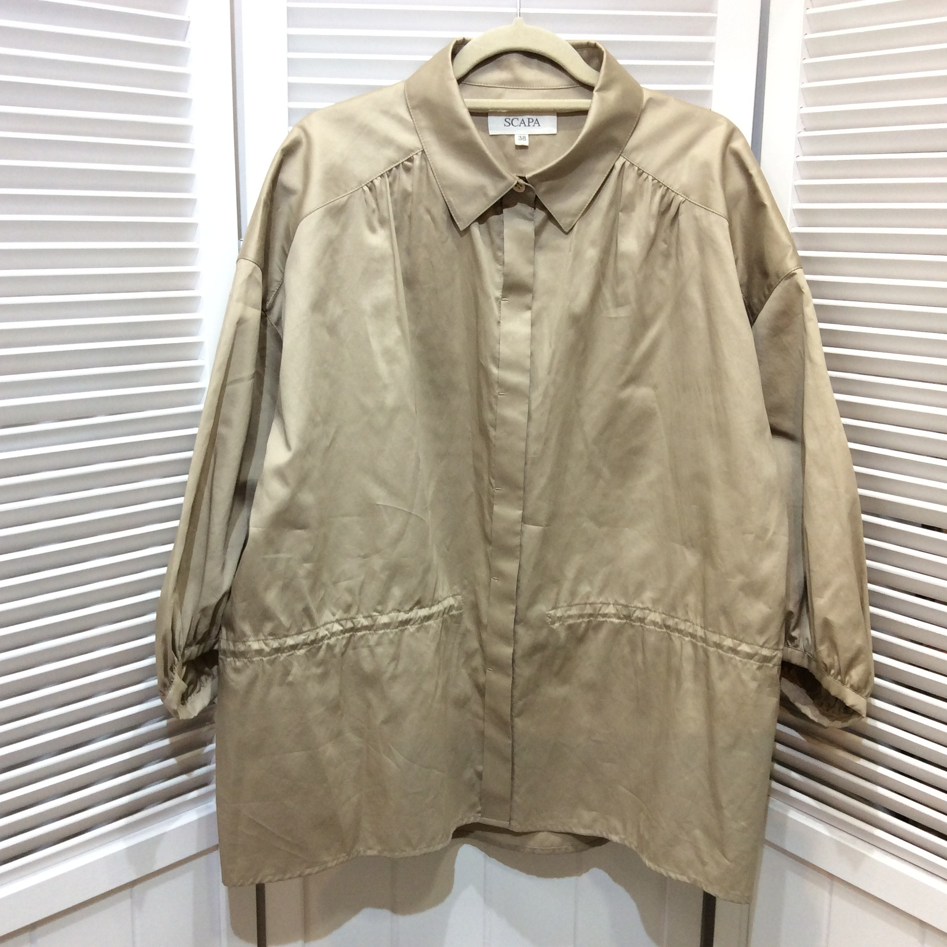 SCAPA スキャパ 七分袖 シャツジャケット  38  ベージュ 