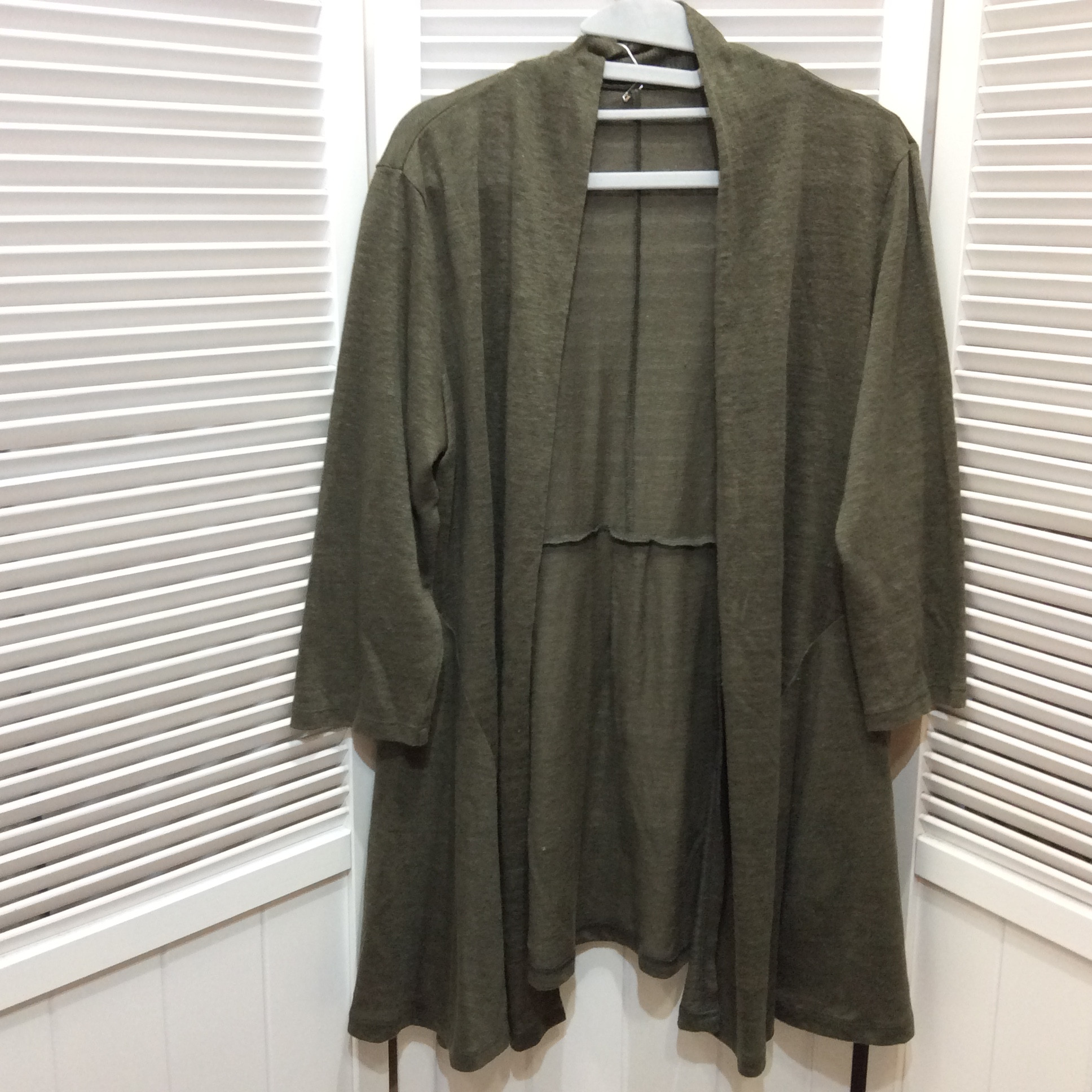 KAGUYA 麻カーディガン M  カーキ  美品  日本製