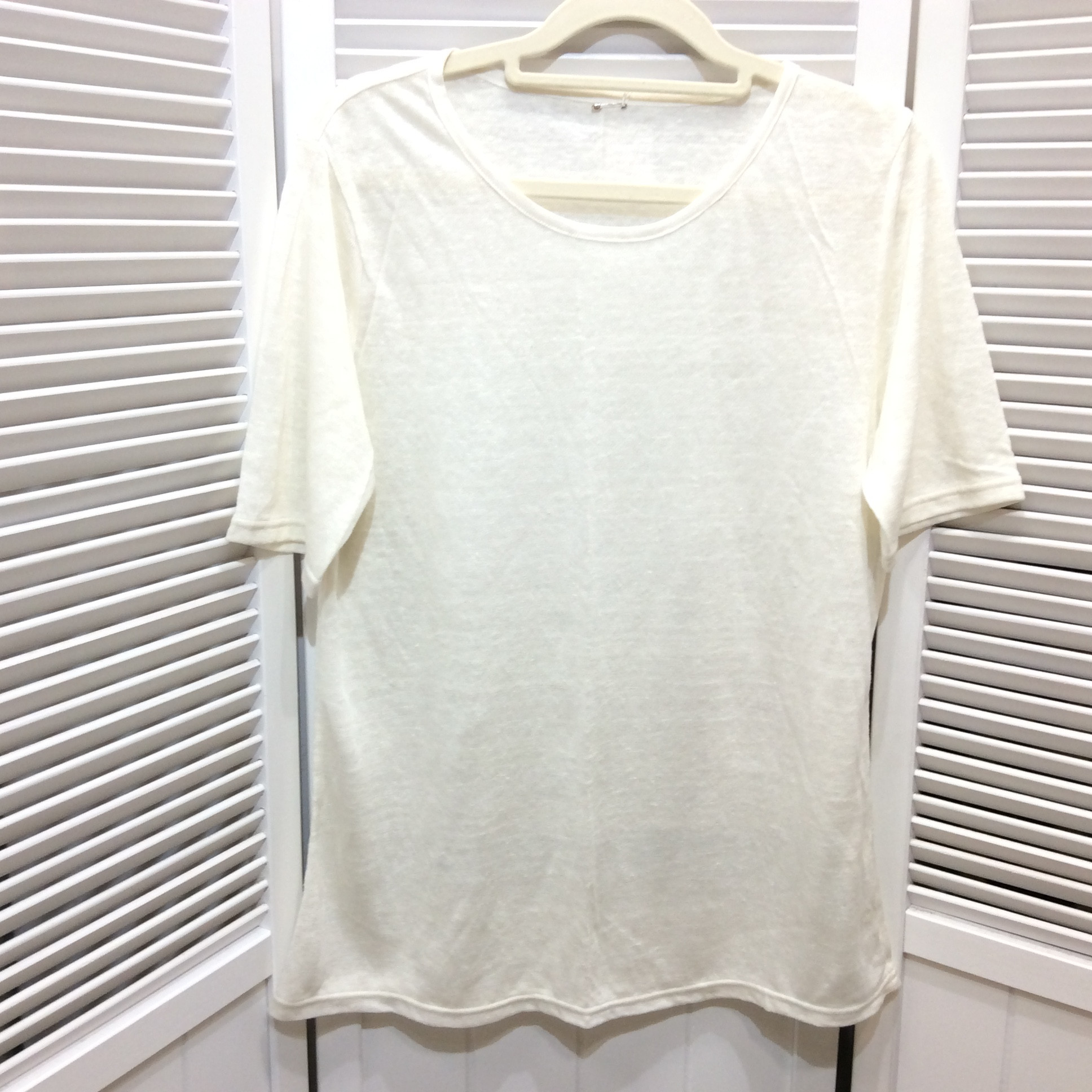 未使用 ショップチャンネル 麻セーター L  ホワイト