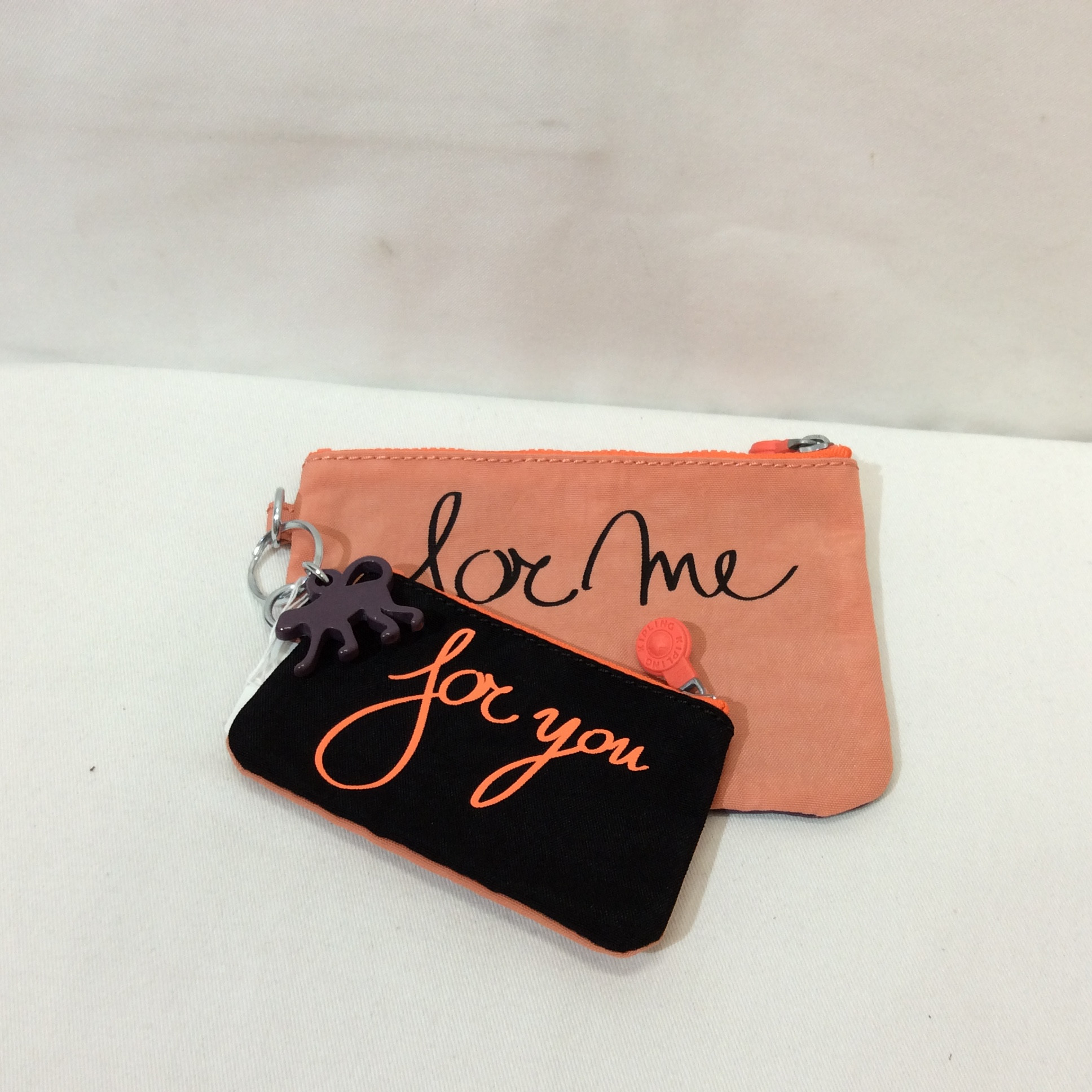 キプリング ナイロンポーチ2個セット  オレンジ／ブラック