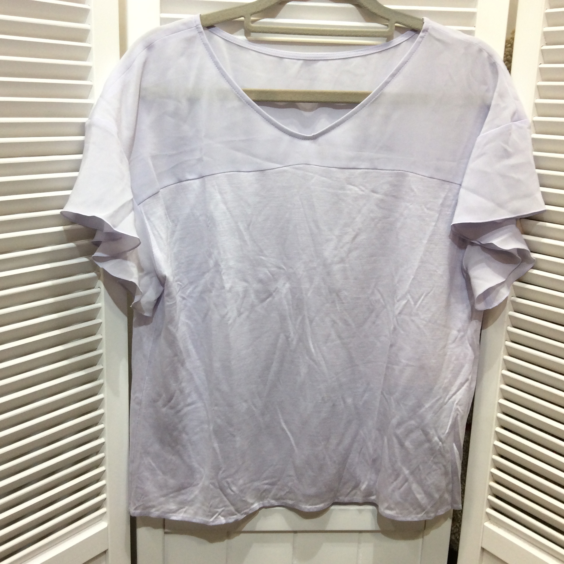 ノーリーズ   フリル袖 カットソー 38  ライトパープル