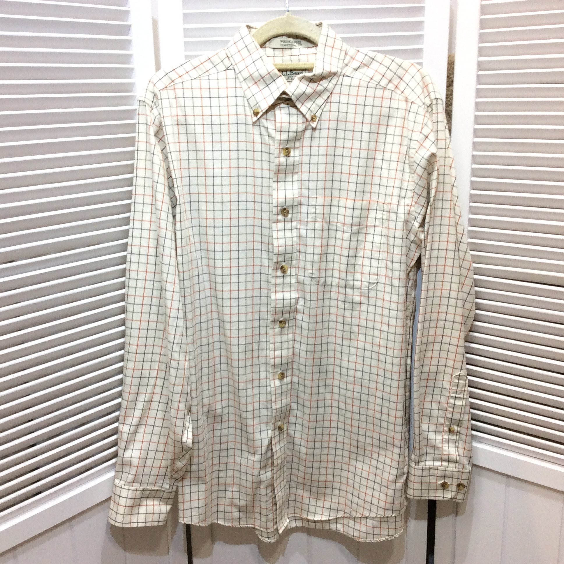 L.L.Bean エルエルビーン メンズ 長袖シャツ S アイボリー系チェック