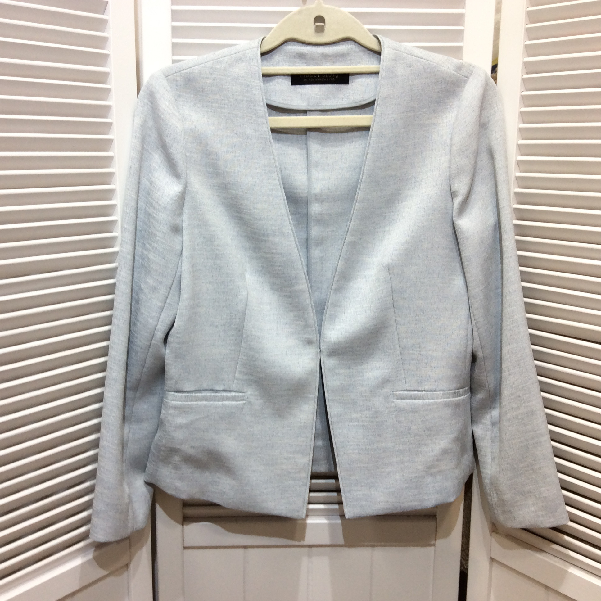 ユナイテッドアローズ ノーカラージャケット 38 水色  美品