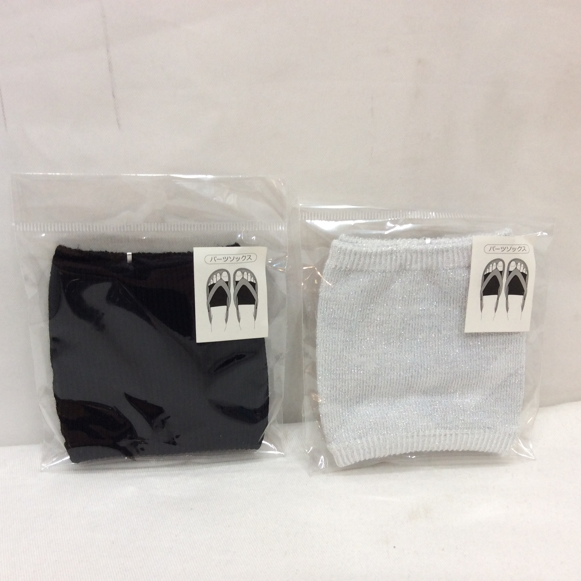 未使用 パーツソックス  23〜25cm  シルバー／ブラック