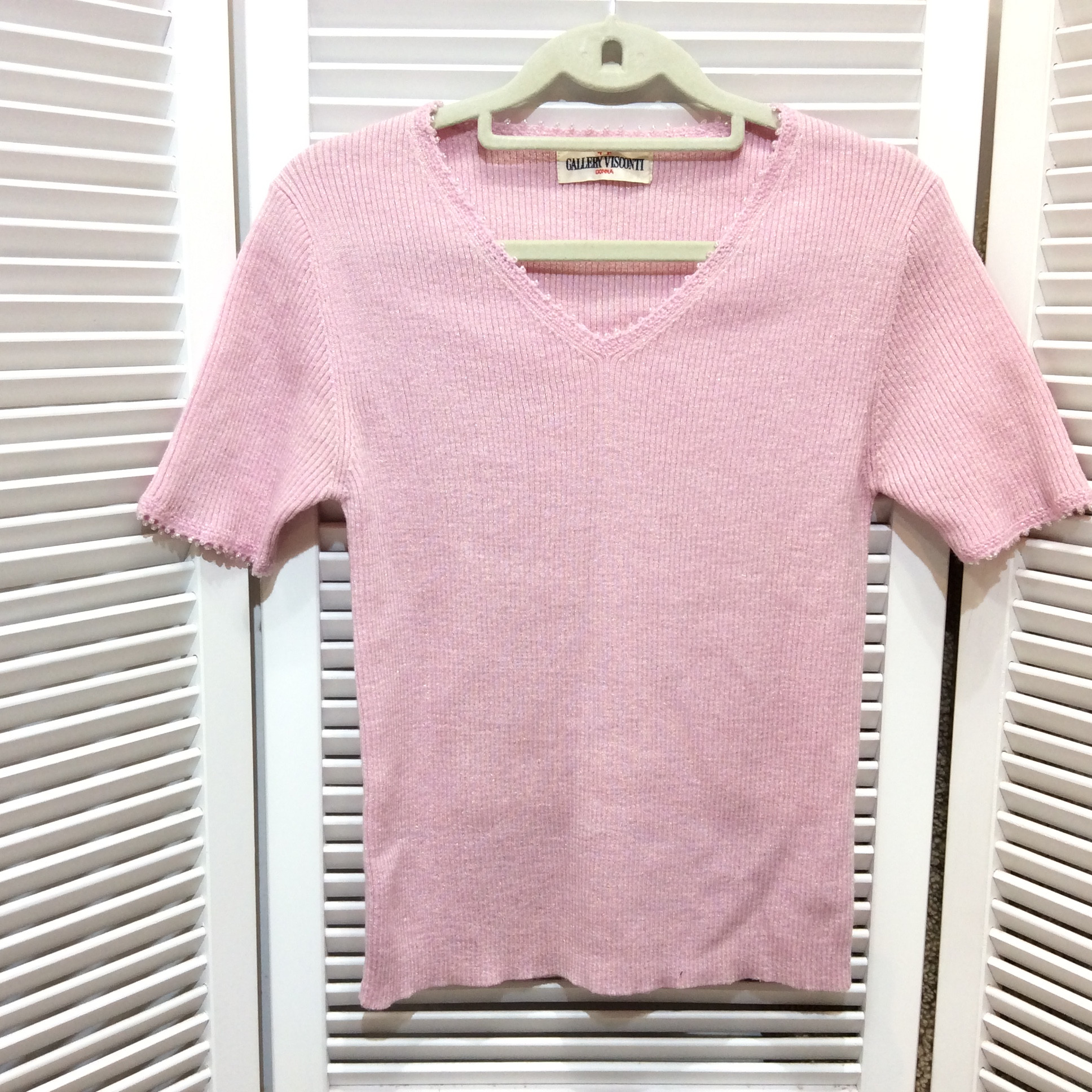 ギャラリービスコンティ  ニットセーター M  ピンクラメ