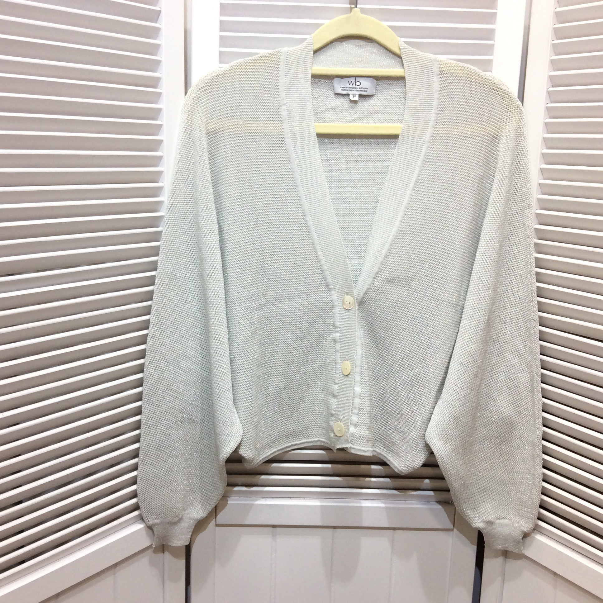 ドルマンスリーブ ニットカーディガン フリーサイズ  グレーラメ