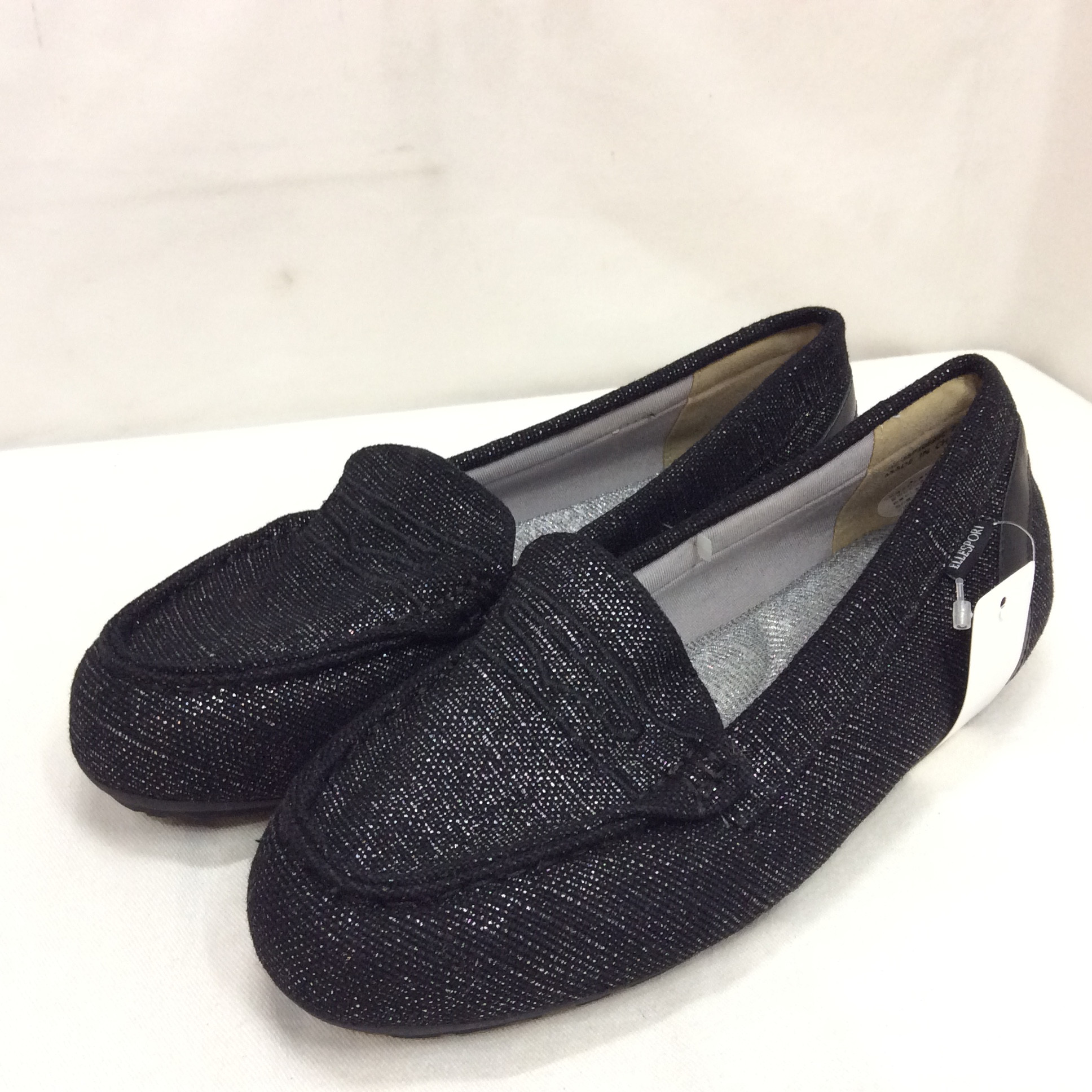 未使用 ELLE フラットシューズ  24cm  黒ラメ