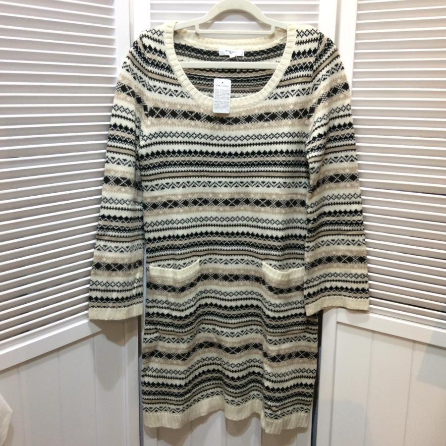 値下げ❗️未使用☆NATURAL BEAUTY BASIC ナチュラルビューティーベーシック レディース 長袖ニットチュニック M ノルディック柄