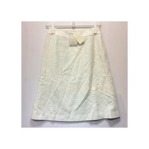 半額以下値下げ❗️未使用☆LAURA ASHLEY ローラアシュレイ 婦人 スカート 7号 ホワイト×グリーン×ラメ