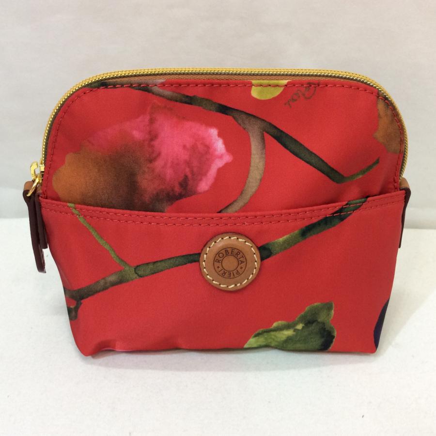 値下げ❗️未使用☆ROBERTA PIERI ロベルタピエリ コスメポーチ BUGY COSMETIC CASE FLOWER MONCHROME レッド 花柄