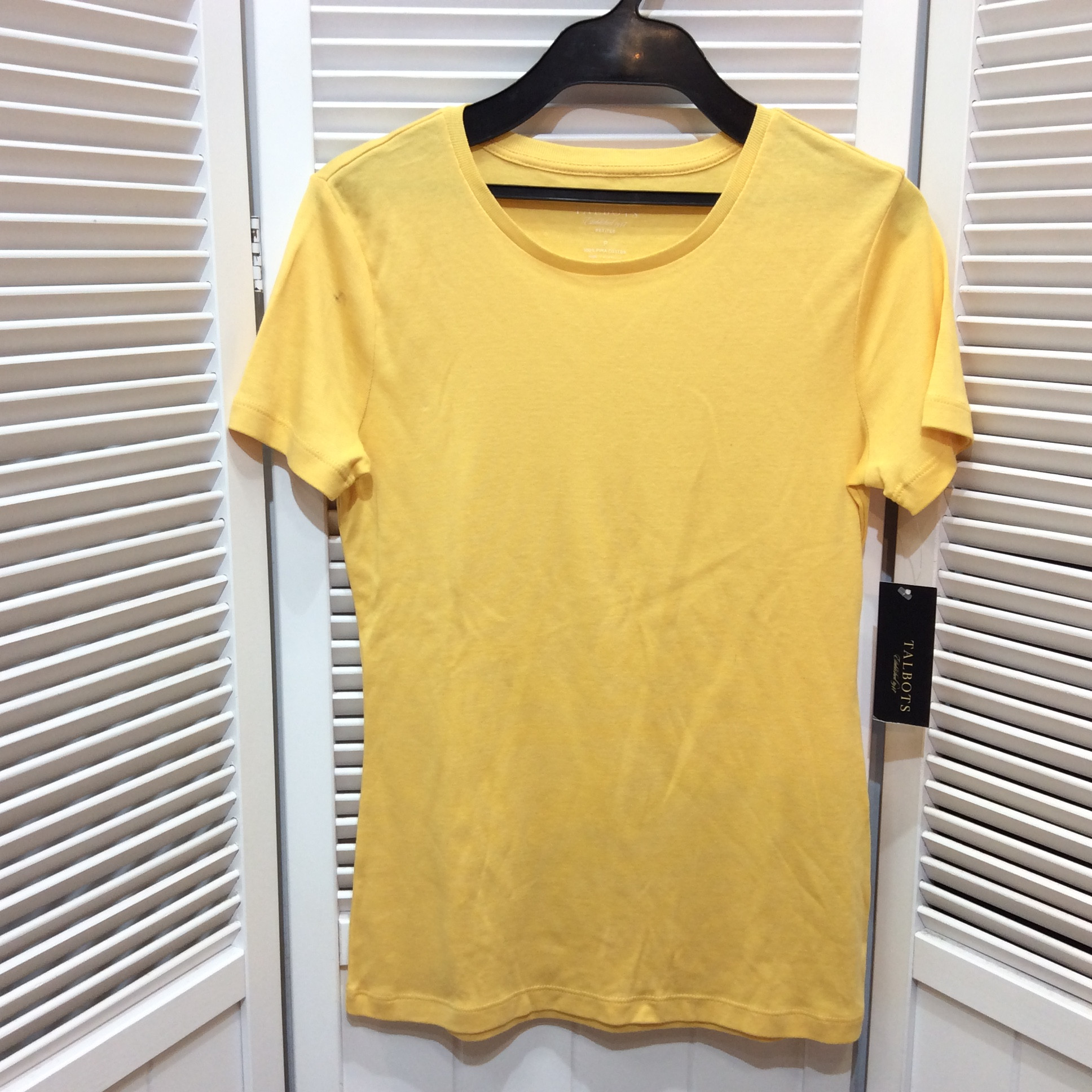 未使用 TALBOTS Tシャツ  S  イエロー  ※シミあり