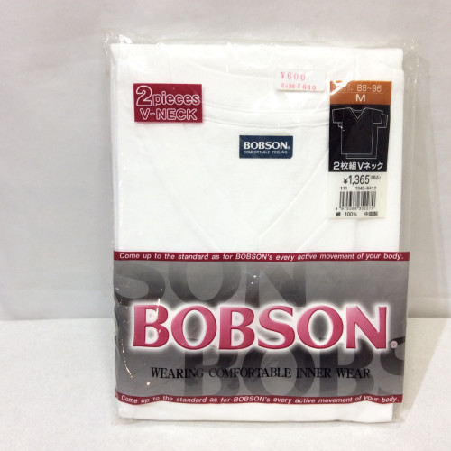 新品 BOBSON メンズ VネックTシャツ  2枚組  ホワイト