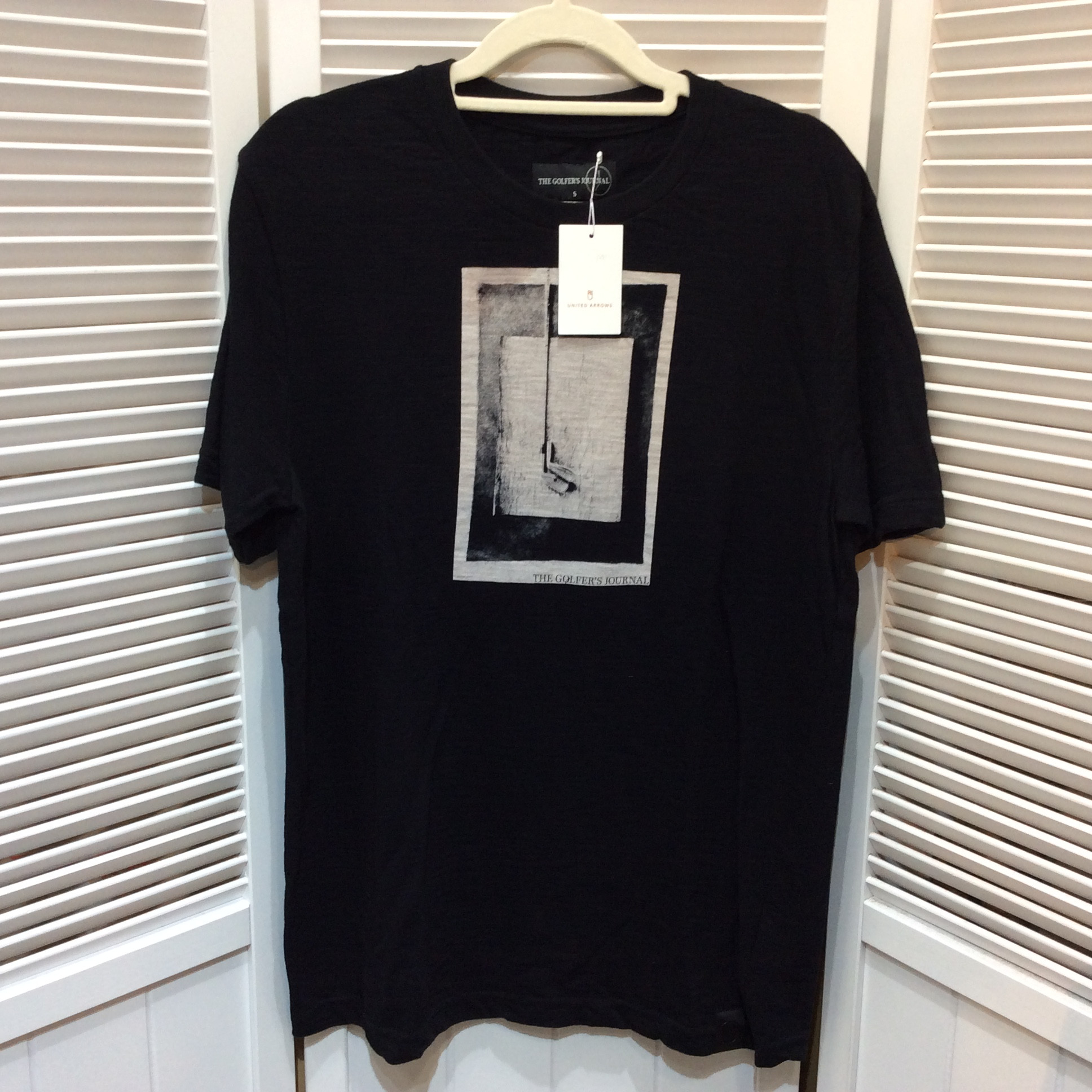 未使用☆ユナイテッドアローズ THE GOLFER'S JOURNAL メンズ Tシャツ S ブラック UNITED ARROWS