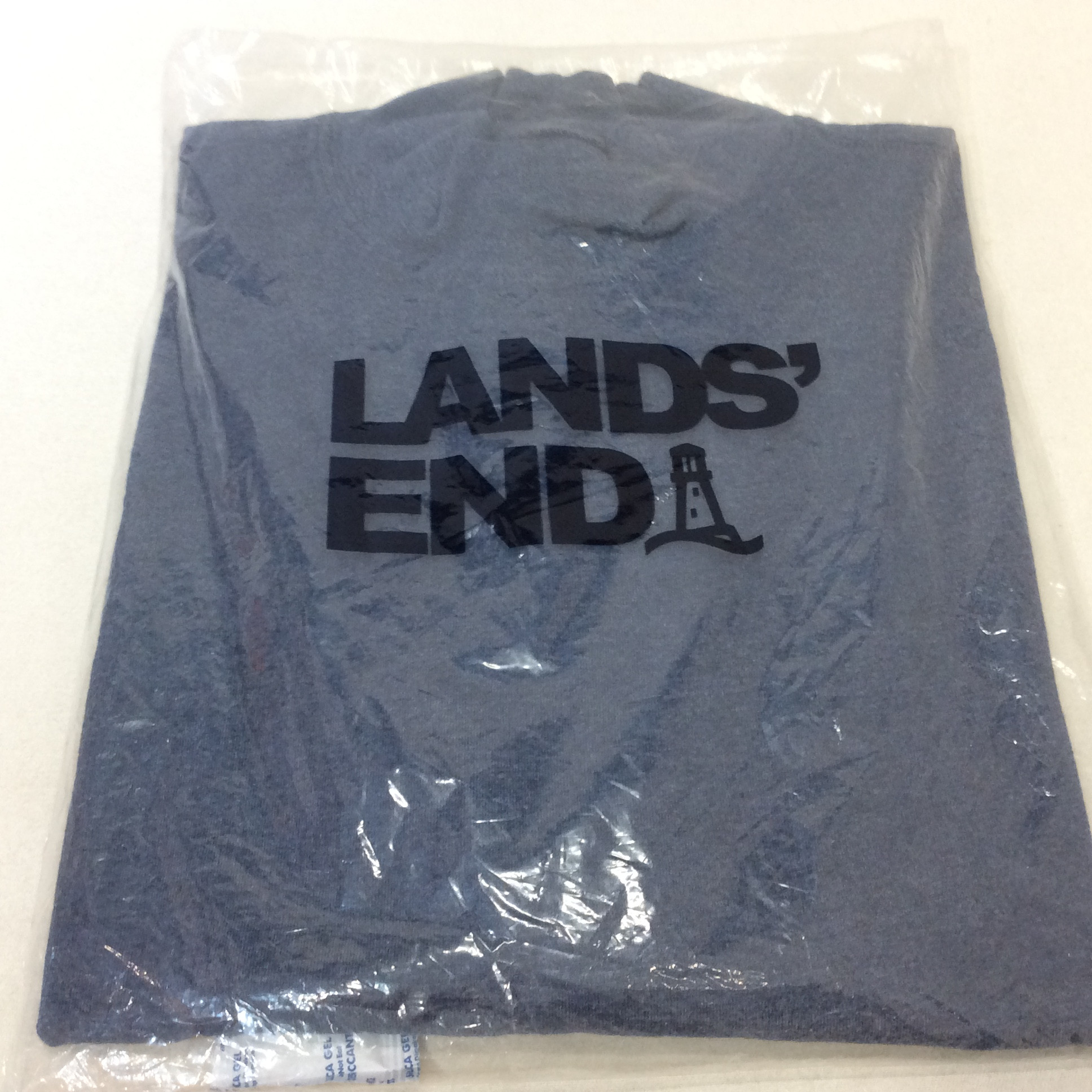 未使用☆LANDS' END ランズエンド メンズ 長袖ハイネックシャツ XL ネイビー系